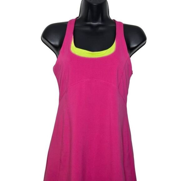 Soybu Dress Size Small Pink Built In Bra Cross T- Back Recycled Poly - Picture 2 of 5